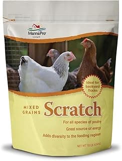 Manna Pro Ultimate Chicken Scratch Feed, Nutrient-Rich Scratch Grain Treat for Chickens and Poultry, Natural Multigrain Blend for Backyard Flocks and Laying Hens, Made in USA, 10 lb Bag