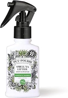 Pet-Pourri Smell Ya Litter Cat Litter Deodorizer Spray, Purrfectly Bamboo 3.4 Fl Oz, Up to 170 Uses, Pet Odor Remover with Essential Oils for Air, Carpet, Urine, Vet Recommended, Bergamot Bamboo Scent