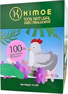 kimoe Non-GMO Bulk Dried Mealworms 10LB Bag for Chickens, Ducks & Wild Birds — 100% Natural High-Protein Feed to Boost Egg Production, Feather Health & Immunity