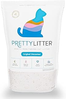 PrettyLitter Health Monitoring Cat Litter (Unscented, Non Clumping) | Lightweight & Low Tracking, Color Changing Silica Gel Crystals, Advanced Odor Control — 6 Lbs, Pack of 1 (Up to 1 Month Supply)
