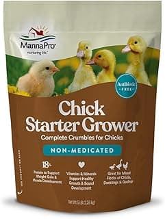 Manna Pro Chick Starter Feed, Non-Medicated Chicken Feed with Vitamins & Minerals, Complete Nutrition for Baby Chicks, 5 lb Bag