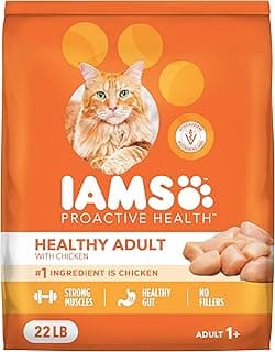 IAMS Proactive Health Dry Cat Food, Healthy Cat Food Dry Recipe for Adults, with Chicken 22 lb. Bag