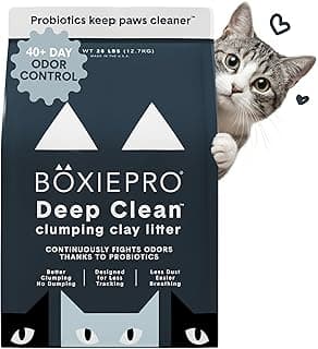 Boxie Probiotic Cat Litter, 40 Day Odor Control, Clumping Clay Kitty Litter, Odor Eliminating Probiotics, Dust-Free, No Fragrances No Fillers, 28 lb