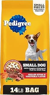 Pedigree Dry Dog Food for Adult Small Dogs, Grilled Steak and Vegetable Flavor, 14 lb. Bag