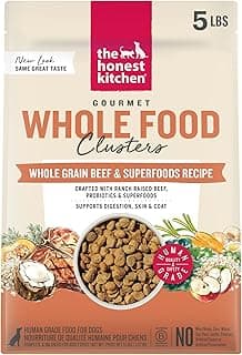 The Honest Kitchen Human Grade Dry Dog Food, Whole Food Clusters Whole Grain Dry Dog Food, Beef & Oat, 5 lb Bag