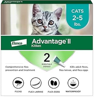 Advantage II Kitten Vet-Recommended Flea Treatment & Prevention | Cats 2-5 lbs. | 2-Month Supply