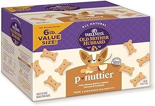 Wellness Old Mother Hubbard Classic P-Nuttier Dog Biscuits, Natural Training Treats, Peanut Butter Flavor, Mini Size, 6 lb Box