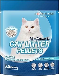 Honey Care All-Absorb Cat Litter Pellets, Zeolite, Long-Lasting Odor Control Non-climping Litter, 14 Lbs Pack
