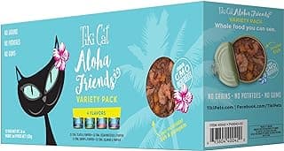 Tiki Cat Aloha Friends Variety Pack, Seafood Flavors with Pumpkin, Wet, High-Protein & High-Moisture Cat Food, For All Life Stages, 3 oz. Cans (Pack of 12)