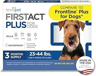 FirstAct Plus Flea Treatment for Dogs, Medium Dogs 23-44 lbs, 3 Doses, Same Active Ingredients as Frontline Plus Flea and Tick Prevention for Dogs