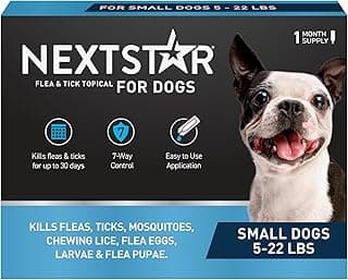 NEXTSTAR Flea and Tick Prevention for Dogs, Repellent & Control, Fast Acting Waterproof Topical Drops, Flea and Tick Prevention for Small Dogs, 1 Monthly Dose