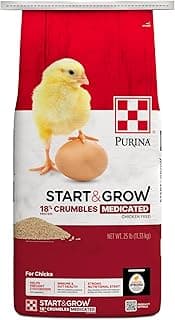 Purina Start & Grow | Nutritionally Complete Medicated Chick Feed Crumbles | 25 Pound (25 lb.) Bag