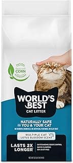 WORLD'S BEST CAT LITTER Multiple Cat Lotus Blossom Scented 32-Pounds - Natural Ingredients, Quick Clumping, Flushable, 99% Dust Free & Made in USA - Floral Fragrance & Long-Lasting Odor Control