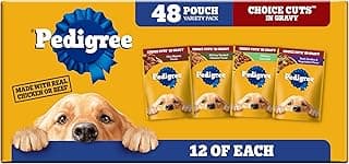 Pedigree Choice Cuts in Gravy Wet Dog Food, Adult Soft Wet Dog Food, Variety Pack, 3.5 oz. Pouches, 48 Count