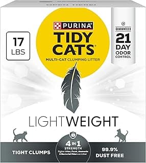 Purina Tidy Cats LightWeight 4-In-1 Strength Multi-Cat, Odor control, Clumping, 99.9 Percent Dust Free Cat Litter - 17 lb. Box