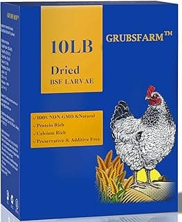 Premium Chicken Treats 10LB - Superior to Dried Mealworms - Non-GMO & 85X More Calcium Than Meal Worms - Molting & Laying Supplement - BSF Larvae Treats for Layer Hens, Ducks Wild Birds