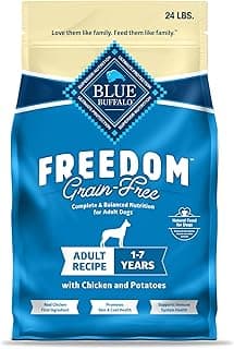 Blue Buffalo Freedom Grain-Free Dry Dog Food, Complete & Balanced Nutrition for Adult Dogs, Made in the USA With Natural Ingredients, Chicken & Potatoes, 24-lb Bag