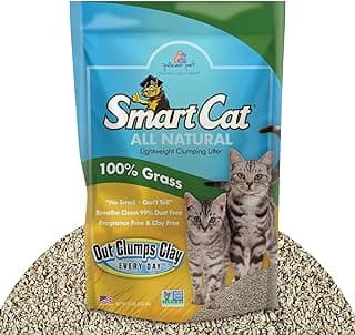 SmartCat All Natural Clumping Cat Litter, 20 Pound (320oz 1 pack) - Alternative to Clay and Pellet Litter - Chemical and 99% Dust Free - Unscented and Lightweight