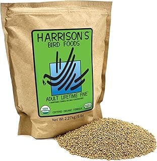 Harrison's Bird Foods Bird Food Adult Lifetime Fine Certified Organic Non-GMO Formula Bird Food 5lb