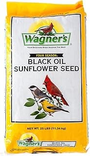 Wagner's 76027 Black Oil Sunflower Wild Bird Food, 25-Pound Bag