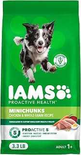 IAMS Proactive Health Adult Minichunks Premium Dry Dog Food, Adult Dog Food Dry Recipe, 3.3 lb.