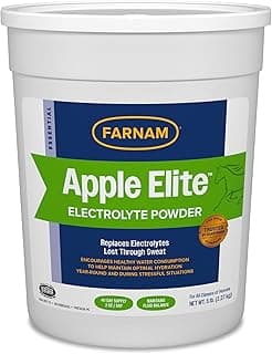 Farnam Apple Elite Horse Electrolytes Powder Supplement, Replaces Vital Minerals, Encourages Hydration, Sugar-Free, Contains Sodium, Potassium, Calcium & Magnesium, Apple Flavored, 5 lb