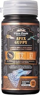 Ultra Fresh Apex Guppy Fish Food, Growth Formula with Natural Ingredients & Whole Nutrition 1.69oz