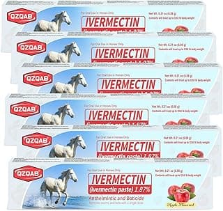 Ivermectin Equine Paste 1.87% – Apple Flavored Oral Dewormer for Horses, 6-Pack