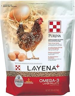 Purina Layena+ | Nutritionally Complete Layer Hen Feed | Omega 3 Formula - 10 Pound (10 lb) Bag
