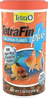 TetraFin Plus Goldfish Flakes Balanced Diet With Algae To Promote Health, 7.06 oz