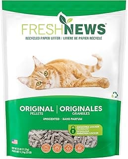 Fresh News Recycled Paper Original Pellet Cat Litter, 25 Pound, Non-Clumping, Unscented, Made in USA
