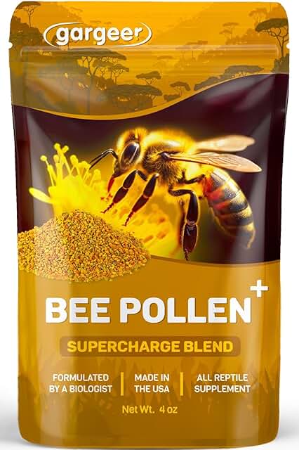 Gargeer 4oz Bee Pollen for The Picky Reptile. Boost Health, Digestion and Skin Regeneration! Enhanced with Real Organic Fruits, Vitamins, Minerals, Amino Acids, and Carotenoids. Made in USA. Enjoy!