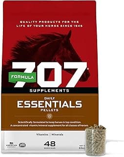 Formula 707 Daily Essentials Ration Balancer Supplement for Horses, 6 lb Bag – 48 Servings – Concentrated Complete Vitamin & Mineral Pellet