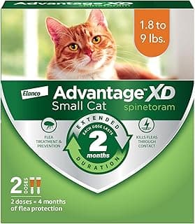 Advantage XD Small Cat Flea Prevention & Treatment For Cats 1.8-9lbs. | 2-Topical Doses, 2-Months of Protection Per Dose