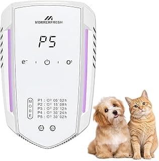 Ozone Odor Eliminator for Strong Odor 99% Cat Litter Deodorizer Dog Poof Odor Removal Air Ionizers for Home Portable Air Purifier for Pets Toilet Wardrobe Shoe Garage Room Cabinet White