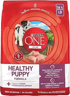 Purina ONE Plus Healthy Puppy Formula High Protein Natural Dry Puppy Food with added vitamins, minerals and nutrients - 31.1 lb. Bag