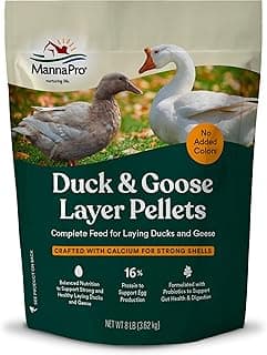 Manna Pro Duck & Goose Layer Pellets, High Protein for Increased Egg Production, Formulated with Probiotics to Supports Gut Health & Digestion, 8 lbs