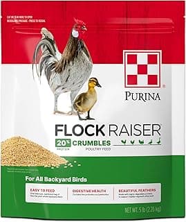 Purina Flock Raiser Crumbles Poultry Feed Nutritionally Complete - 5 Pound (5 lb) Bag
