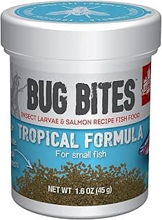 Fluval Bug Bites Tropical Fish Food, Small Granules for Small to Medium Sized Fish, 1.6 oz., A6577