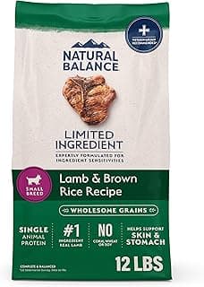Natural Balance Limited Ingredient Small-Breed Adult Dry Dog Food with Healthy Grains, Lamb & Brown Rice Recipe, 12 Pound (Pack of 1)