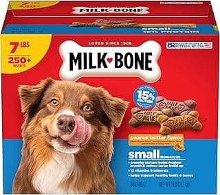 Milk-Bone Peanut Butter Flavor Naturally & Artificially Flavored Dog Biscuits - Crunchy Dog Treats - 7 Pounds (Packaging Design May Vary)