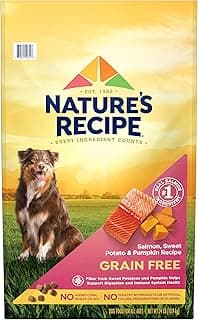 Nature's Recipe Grain Free Salmon, Sweet Potato & Pumpkin Recipe Dry Dog Food, 24 lb. Bag
