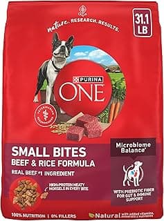 Purina ONE Small Bites Beef and Rice Formula Small High Protein Dry Dog Food Natural With Added Vitamins, Minerals and Nutrients - 31.1 lb. Bag