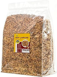 10LB Dried Black Soldier Fly Larvae, 85X More Calcium Chicken Feed Than Mealworms, 100% Natural Non-GMO BSF, Treat for Chickens, Ducks, Laying Hens, Birds