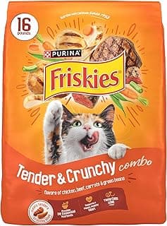 Purina Friskies Tender and Crunchy Combo with Flavors of Chicken, Beef, Carrots and Green Beans Dry and Tender Cat Food - 16 Lb. Bag (Packaging may vary)