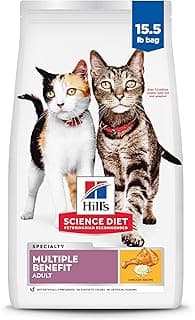 Hill's Science Diet Adult 1-6 Multiple Benefit Dry Cat Food, Chicken, 15.5 lb. Bag