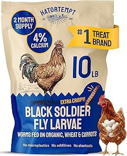 Hatortempt 10lb Dried Black Soldier Fly Larvae - More Calcium Than Mealworms for Chickens - High Protein Chicken Feed Treats for Laying Hens, Wild Birds and Duck Food