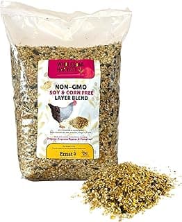 Non-GMO Soy and Corn Free Whole Grain Layer Blend 16% - Chicken Feed for Laying Hens and Ducks - Includes Essential Oils, Herbs, Oyster Shells, Vital Minerals, and Omega 3, 10 lb