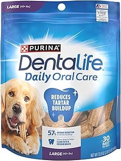 DentaLife Daily Oral Care Dog Treats for Large Dogs, Chewy Dental Treat to Freshen Breath and Fight Tartar, Chicken Flavor - 30 ct. Pouch