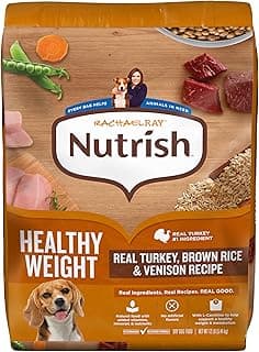 Nutrish Rachael Ray Healthy Weight Adult Dry Dog Food Real Turkey, Brown Rice & Venison Recipe, 12 lb. Bag